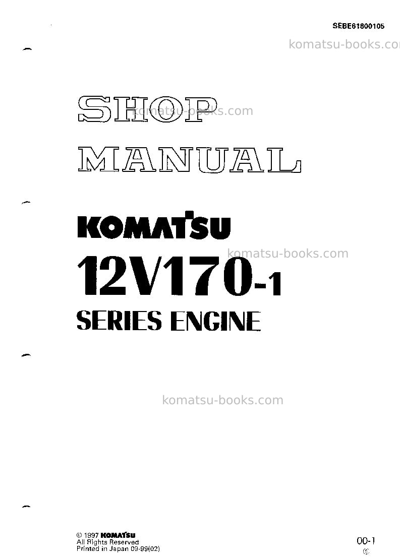 Komatsu sa12v170-1jpn-for ksp Repair & maintenance cover