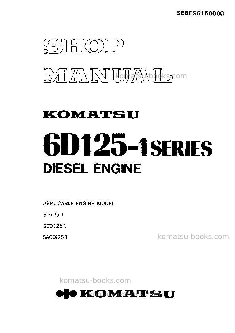 Komatsu sa6d125-1jpn-for ksp Repair & maintenance cover