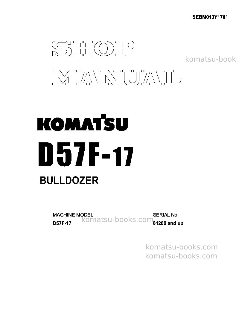 Komatsu d50f-17jpn Repair & maintenance cover Komatsu d50f-17jpn Repair & maintenance cover