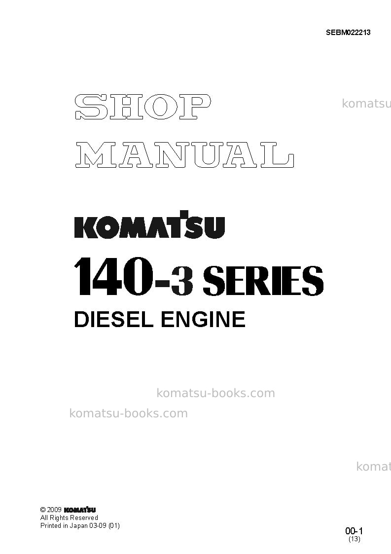 Komatsu sa6d140e-3jpn Repair & maintenance cover Komatsu sa6d140e-3jpn Repair & maintenance cover