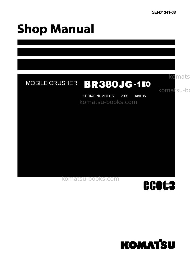 Komatsu br380jg-1jpn-tier3 Repair & maintenance cover Komatsu br380jg-1jpn-tier3 Repair & maintenance cover