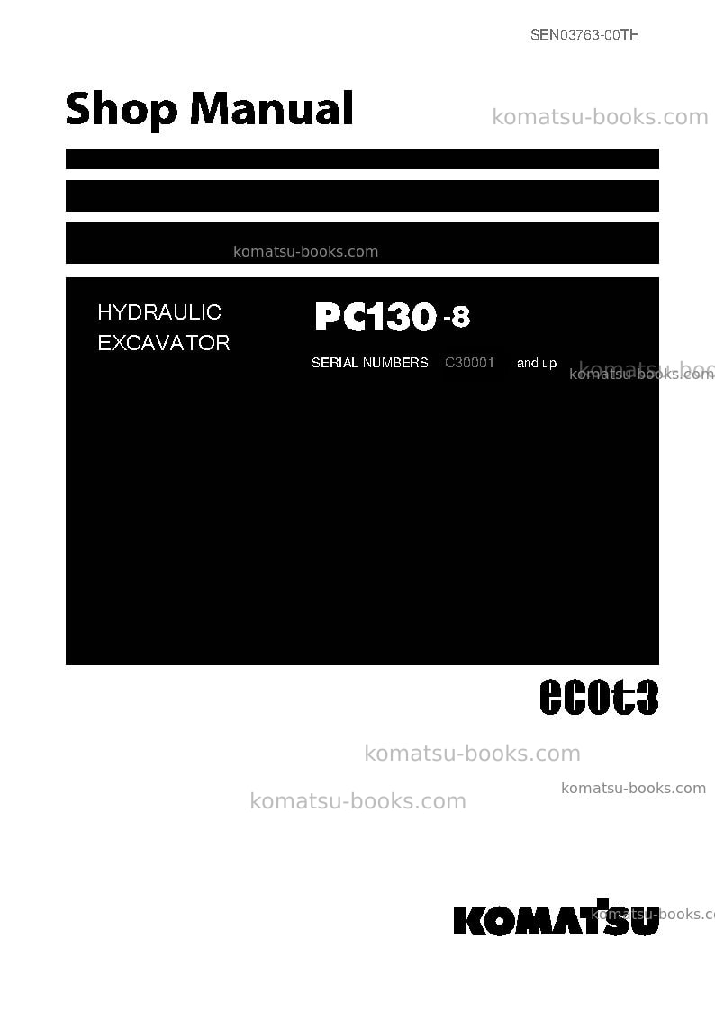 Komatsu pc130-8tha Repair & maintenance cover Komatsu pc130-8tha Repair & maintenance cover