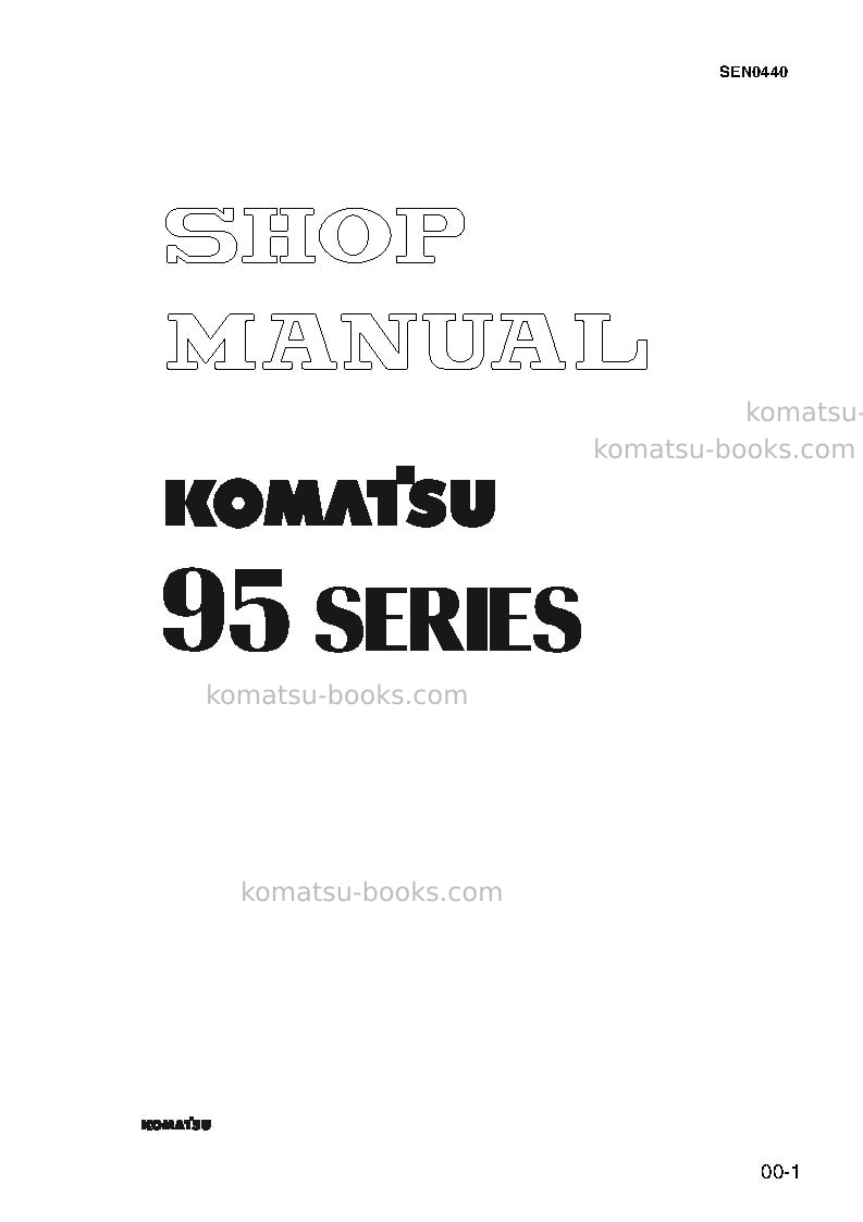 Komatsu 4d95lwe-5deu Repair & maintenance cover Komatsu 4d95lwe-5deu Repair & maintenance cover