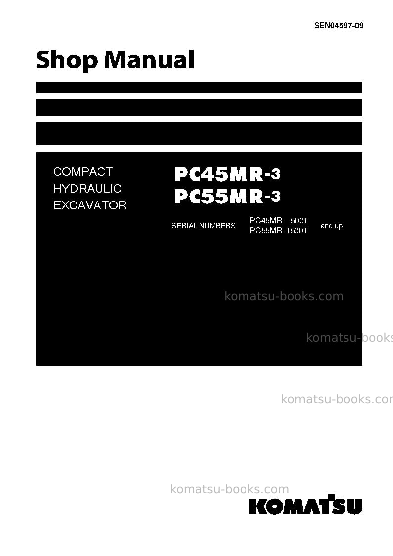 Komatsu pc55mr-3tha Repair & maintenance cover Komatsu pc55mr-3tha Repair & maintenance cover
