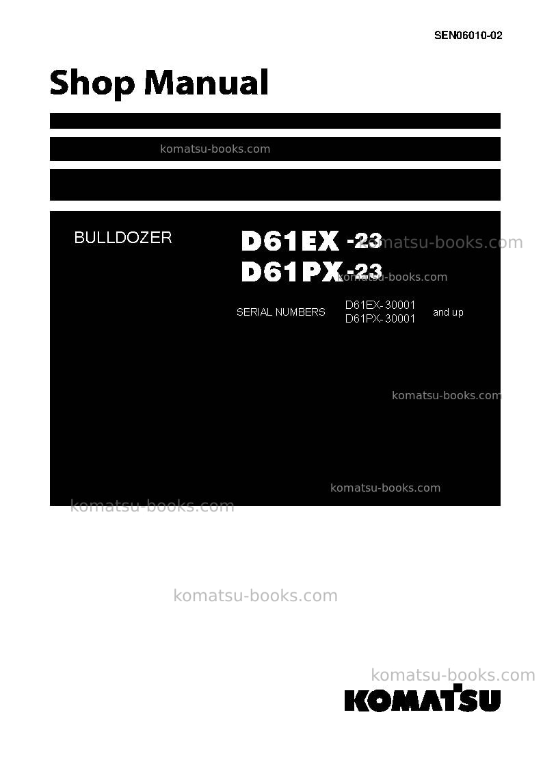 Komatsu d61px-23jpn Repair & maintenance cover Komatsu d61px-23jpn Repair & maintenance cover