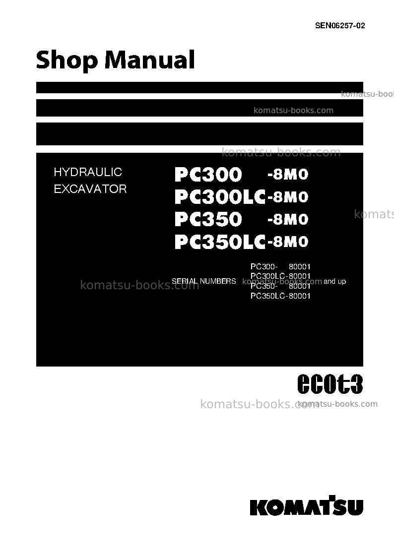Komatsu pc300-8jpn-m0 Repair & maintenance cover Komatsu pc300-8jpn-m0 Repair & maintenance cover