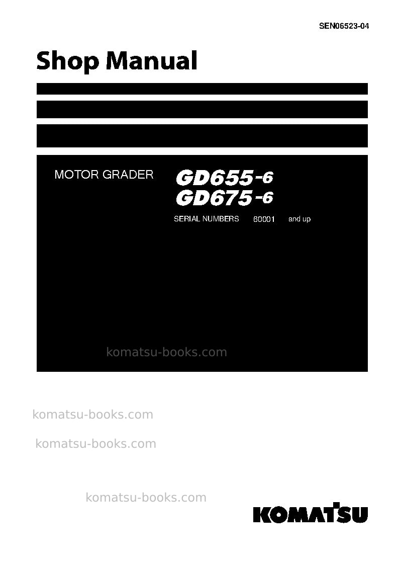 Komatsu gd655-6jpn Repair & maintenance cover Komatsu gd655-6jpn Repair & maintenance cover