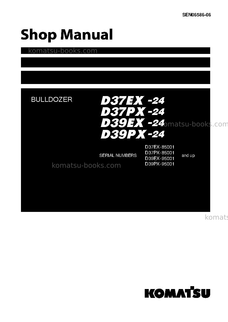 Komatsu d37ex-24jpn Field assembly manual cover Komatsu d37ex-24jpn Field assembly manual cover