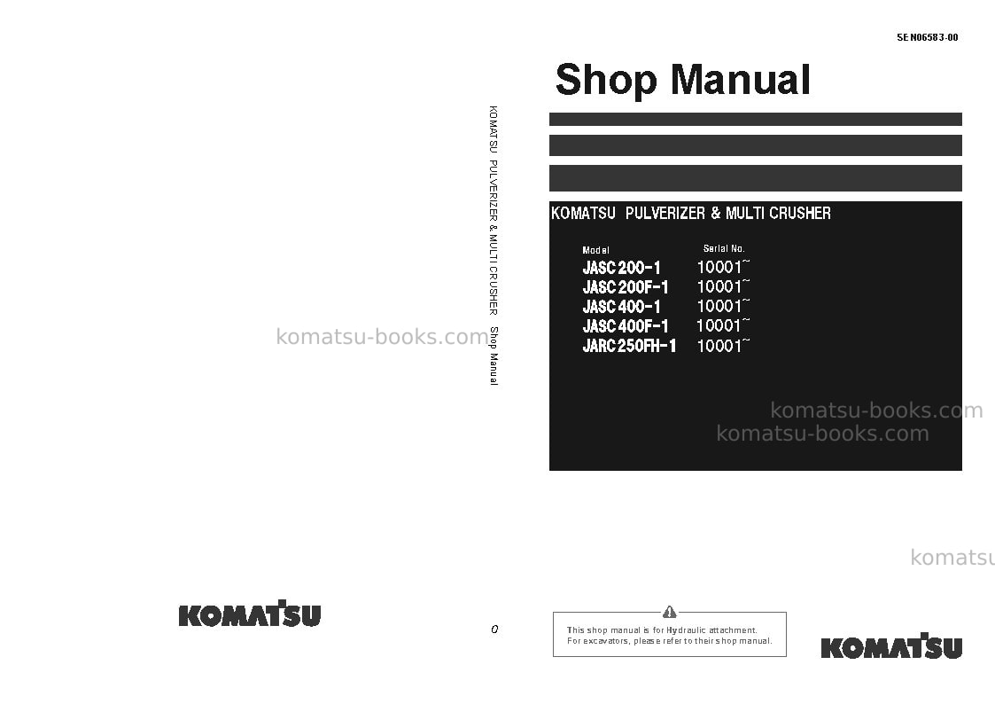 Komatsu jarc250fh-1jpn-multi purpose crusher Operation manual cover Komatsu jarc250fh-1jpn-multi purpose crusher Operation manual cover
