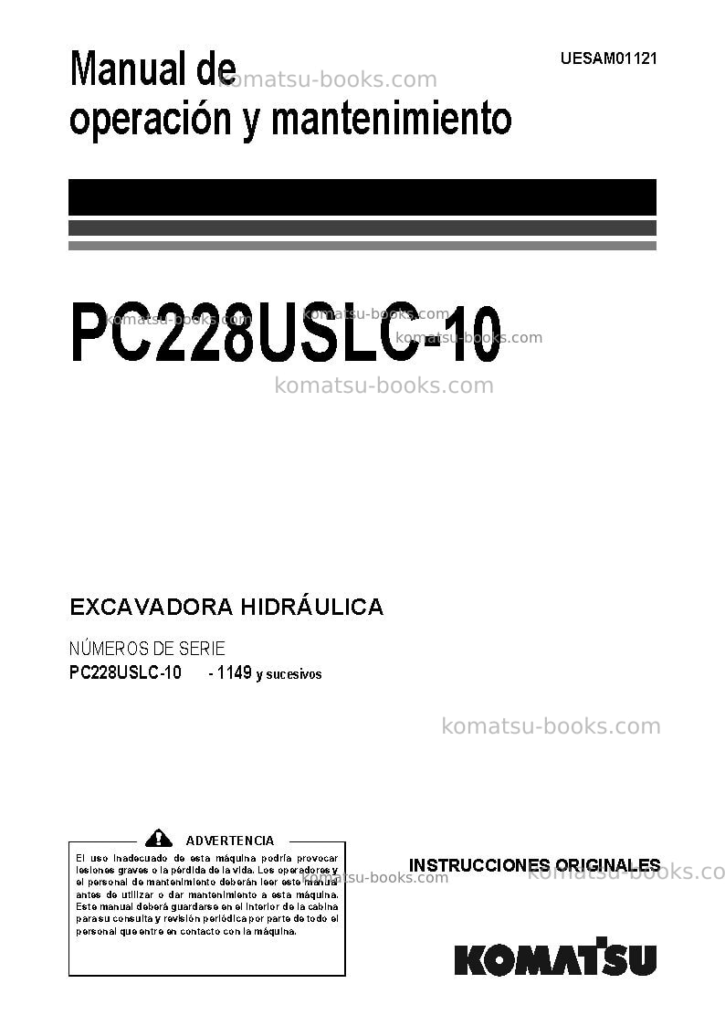 Komatsu pc228uslc-10gbr Manual de operación cover
