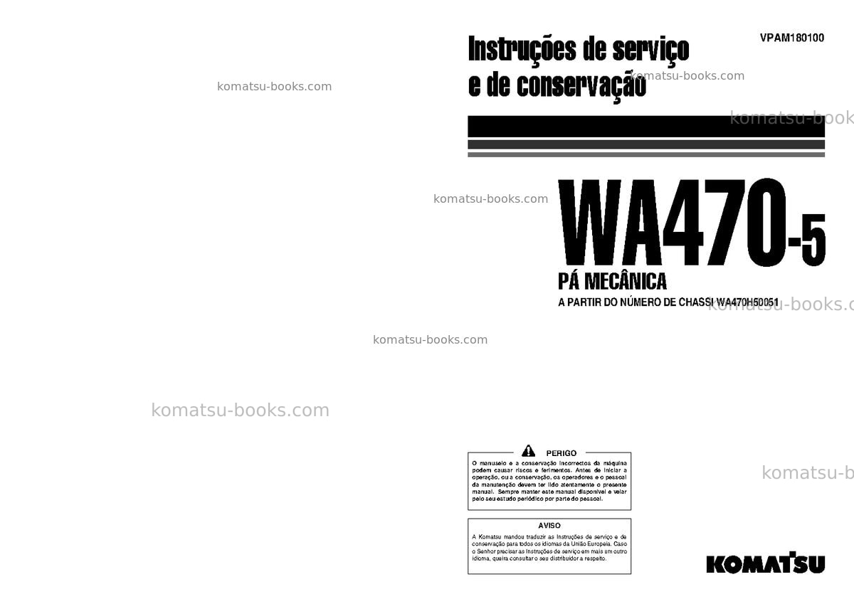 Komatsu wa470-5deu-h Manual de operação capa Komatsu wa470-5deu-h Manual de operação capa