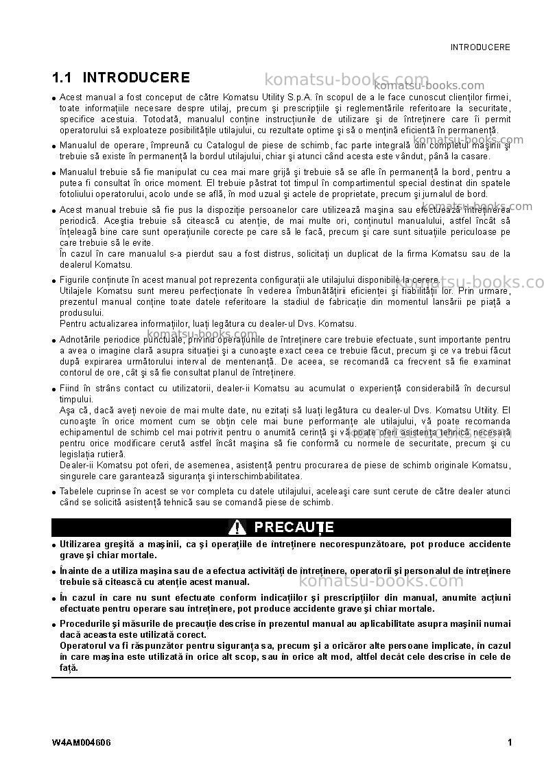 Komatsu sk1020-5ita Operation manual cover