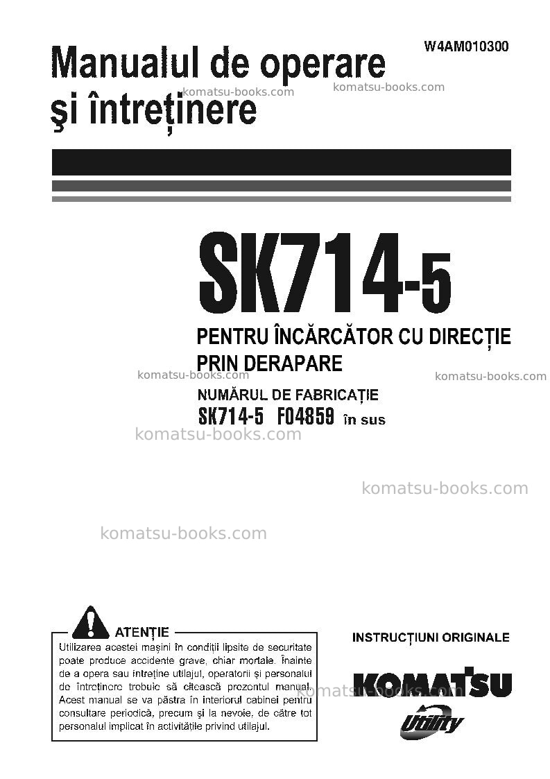 Komatsu sk714-5ita-/ Operation manual cover