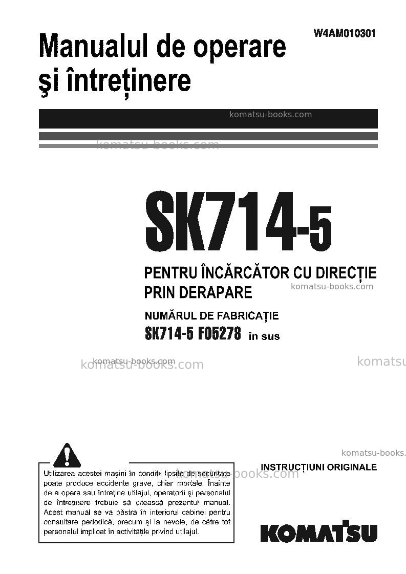 Komatsu sk714-5ita-/ Operation manual cover