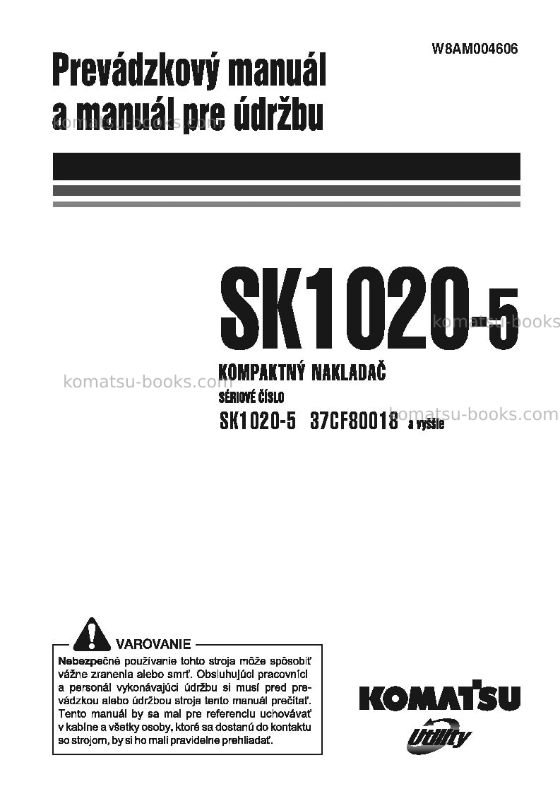 Komatsu sk1020-5ita Prevádzkový manuál obal Komatsu sk1020-5ita Prevádzkový manuál obal