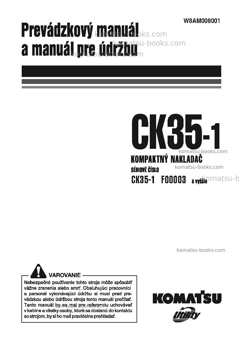 Komatsu ck35-1ita Prevádzkový manuál obal Komatsu ck35-1ita Prevádzkový manuál obal