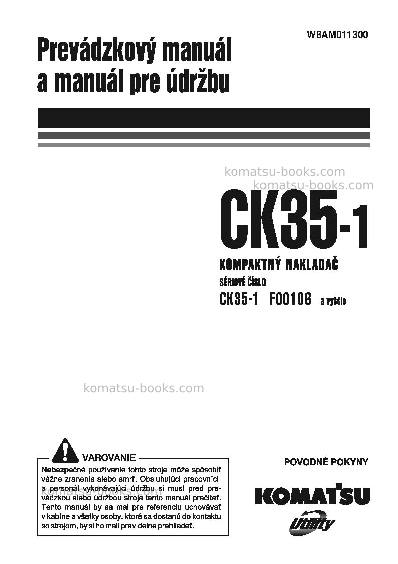 Komatsu ck35-1ita Prevádzkový manuál obal Komatsu ck35-1ita Prevádzkový manuál obal