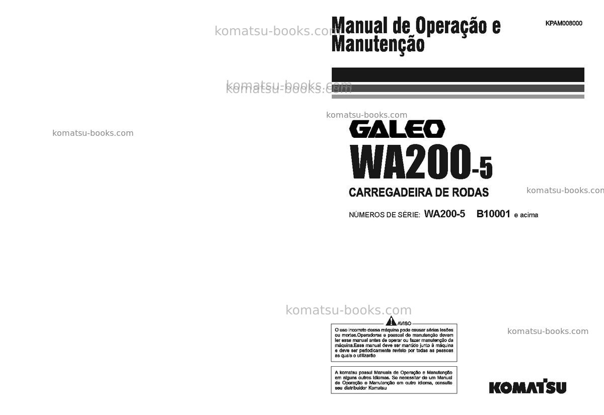Komatsu wa200-5jpn Manual de operação capa
