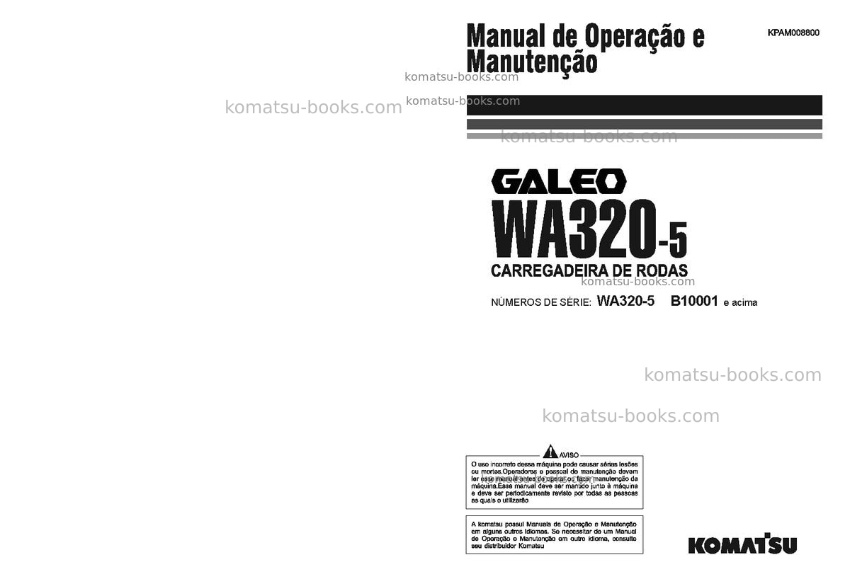 Komatsu wa320-5bra Manual de operação capa