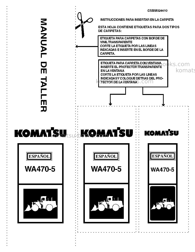 Komatsu wa470-5jpn Reparación y mantenimiento cover
