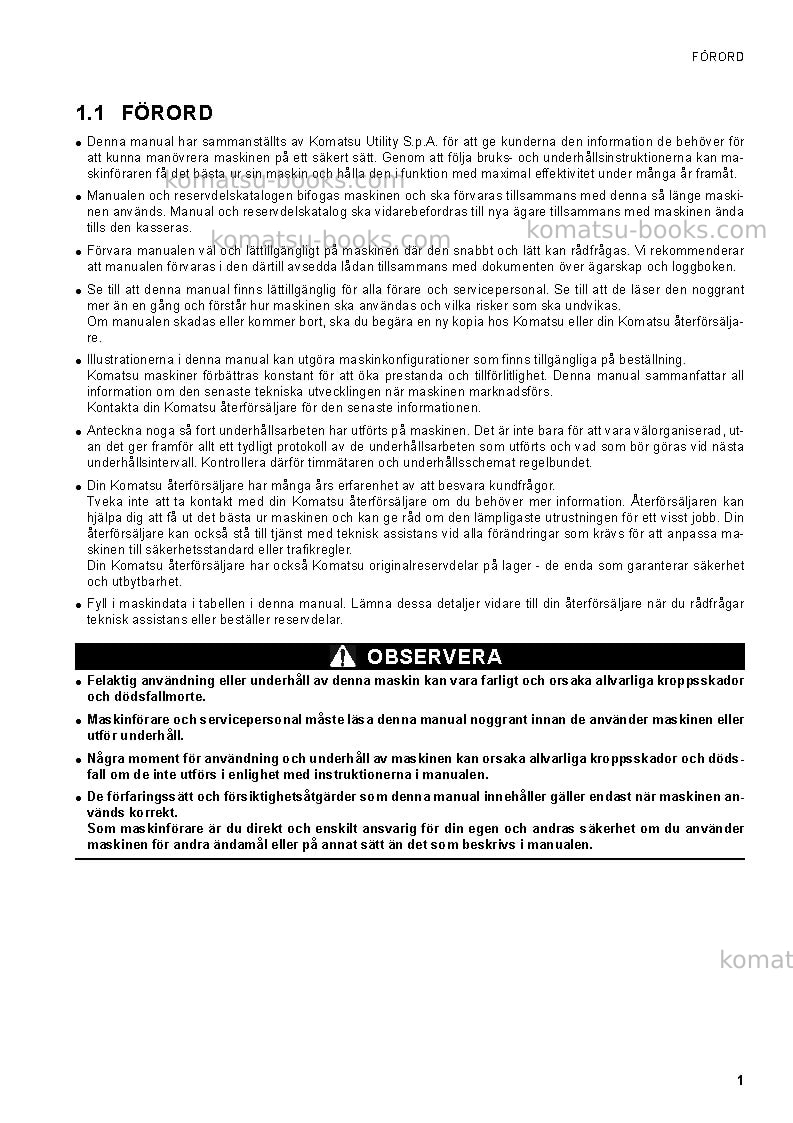 Komatsu sk1020-5ita Operation manual cover Komatsu sk1020-5ita Operation manual cover