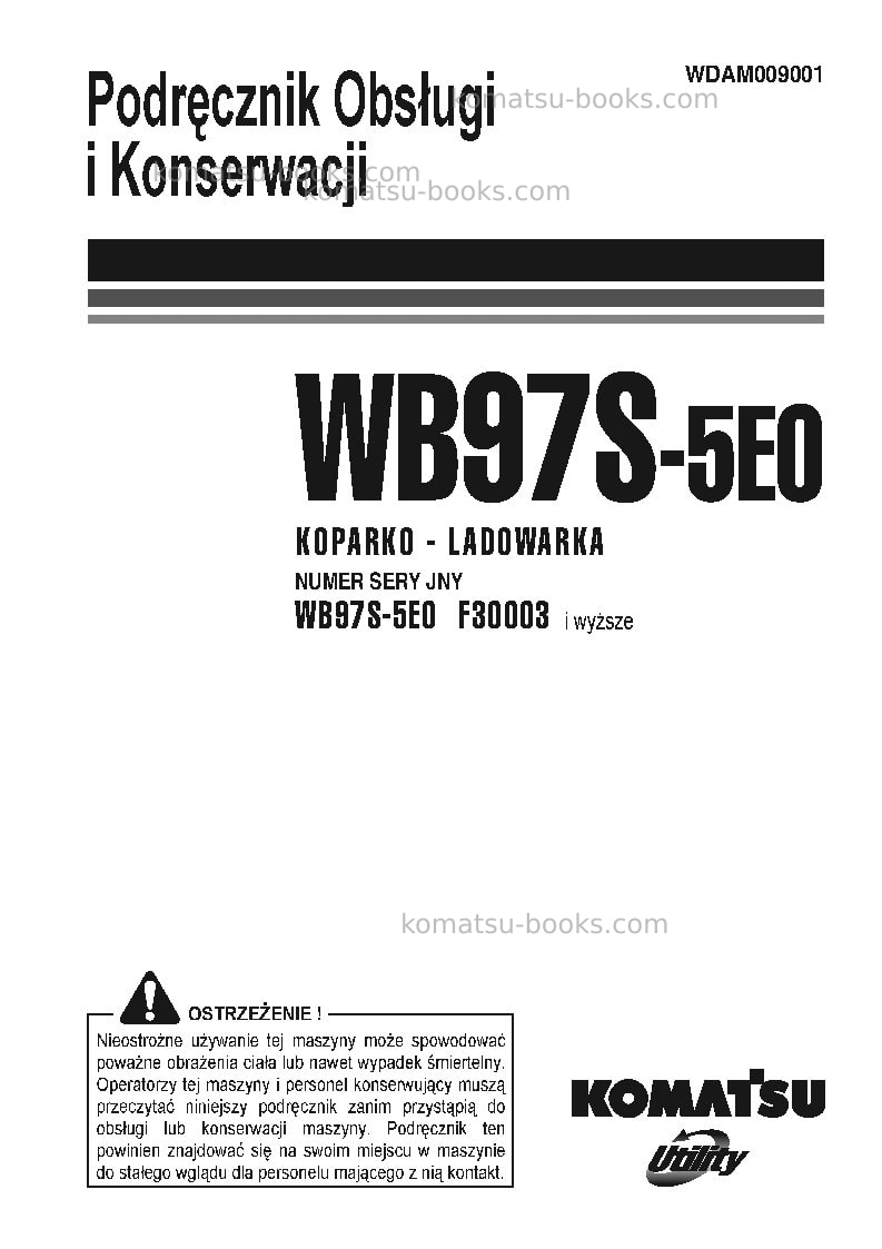 Komatsu wb97s-5ita-tier 3 Instrukcja obsługi okładka