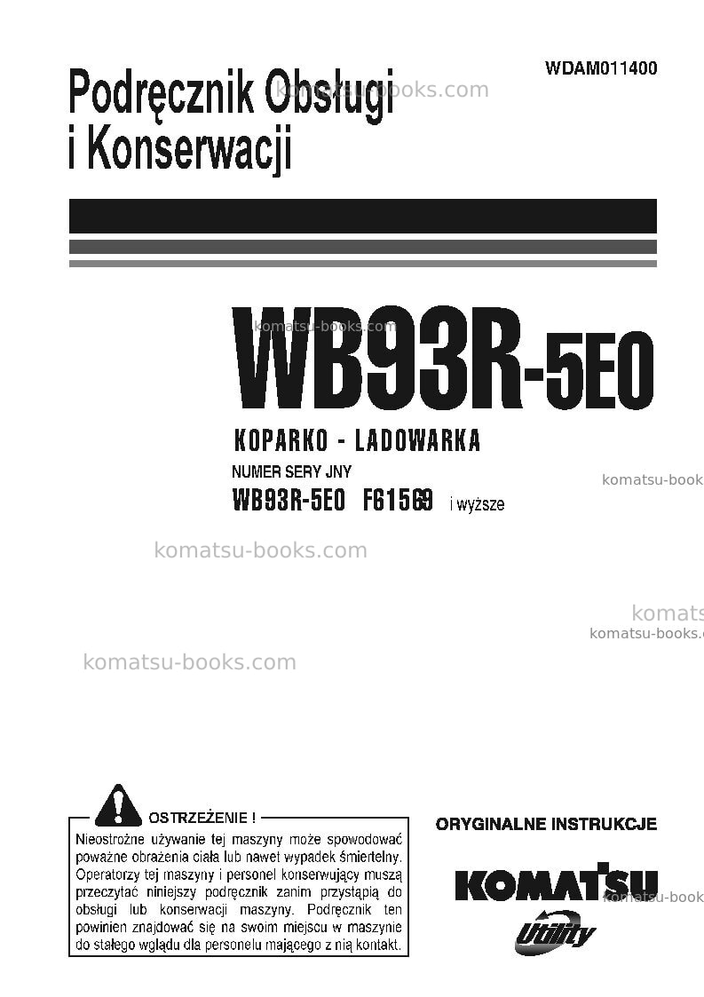 Komatsu wb93r-5ita-tier 3 Instrukcja obsługi okładka