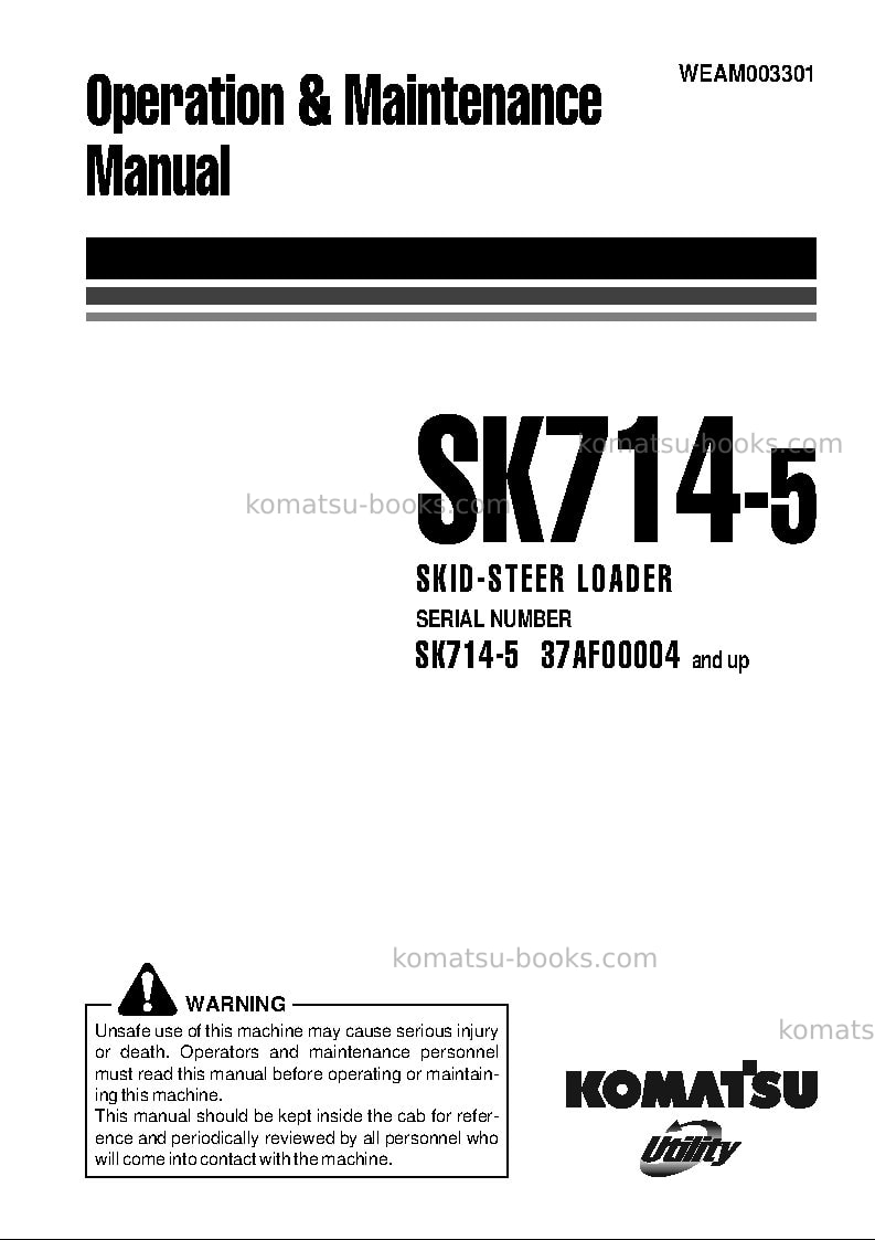 Komatsu sk714-5ita-/ Operation manual cover