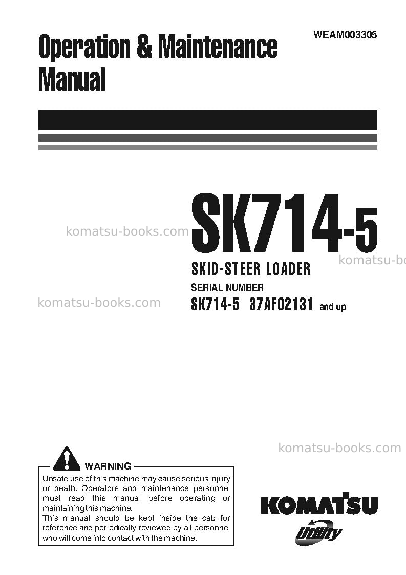 Komatsu sk714-5ita-/ Operation manual cover