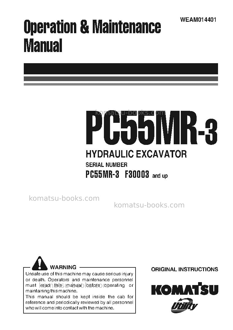 Komatsu pc55mr-3ita Operation manual cover Komatsu pc55mr-3ita Operation manual cover