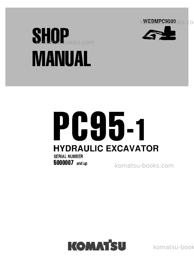Komatsu pc95-1ita Repair & maintenance cover