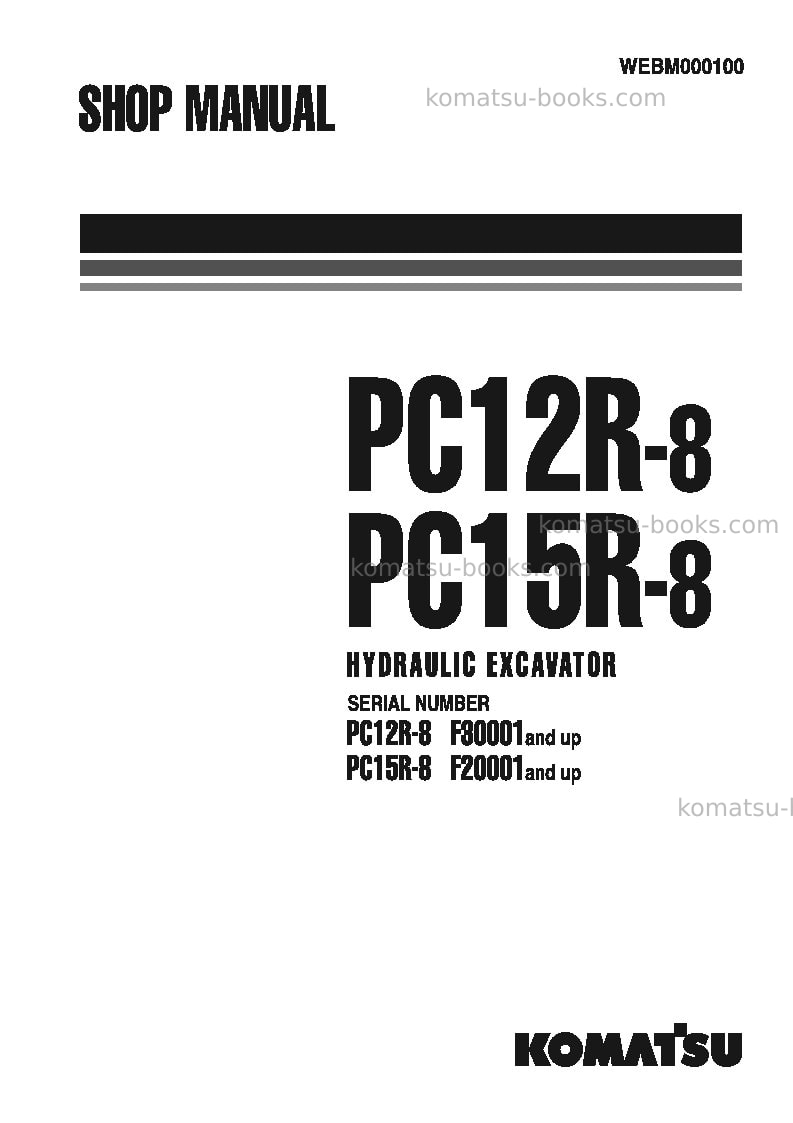 Komatsu pc15r-8jpn Repair & maintenance cover