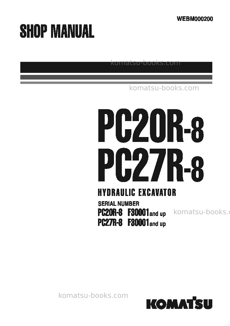 Komatsu pc20r-8ita Repair & maintenance cover