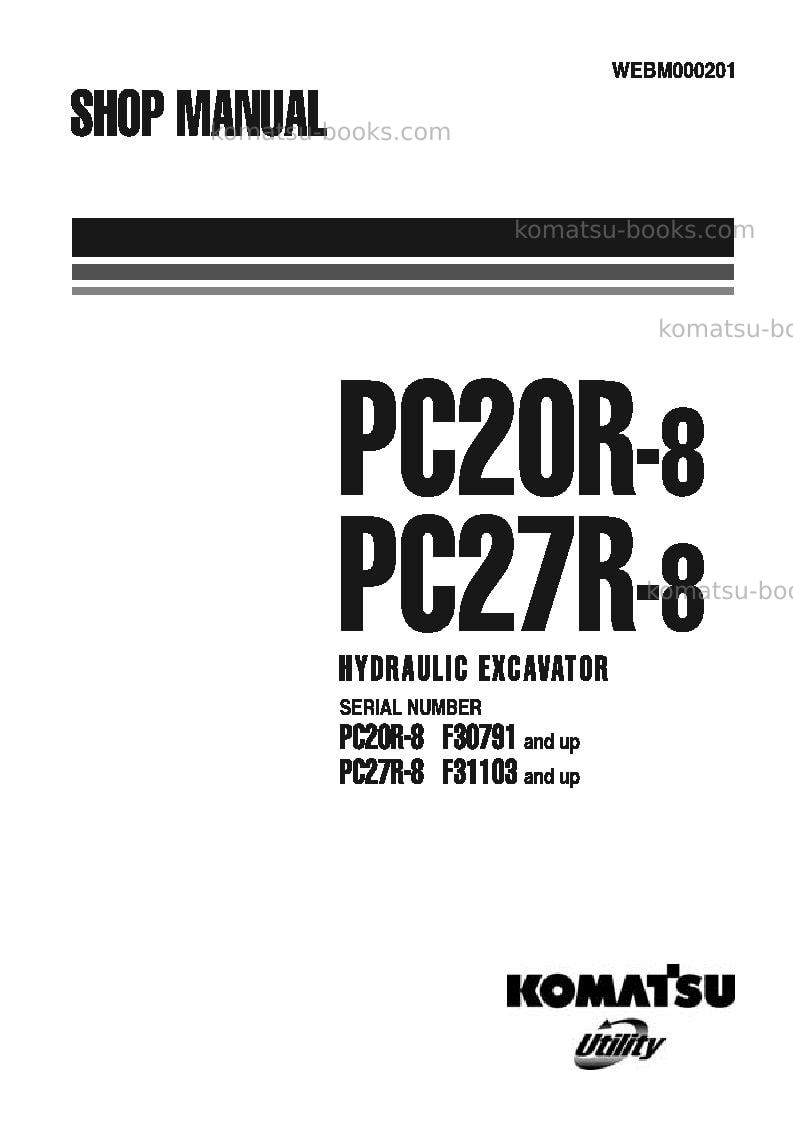 Komatsu pc27r-8ita Repair & maintenance cover Komatsu pc27r-8ita Repair & maintenance cover