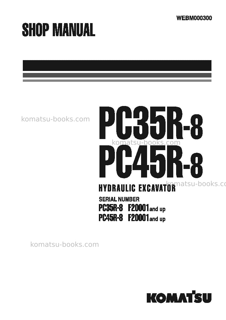 Komatsu pc45r-8ita Repair & maintenance cover Komatsu pc45r-8ita Repair & maintenance cover