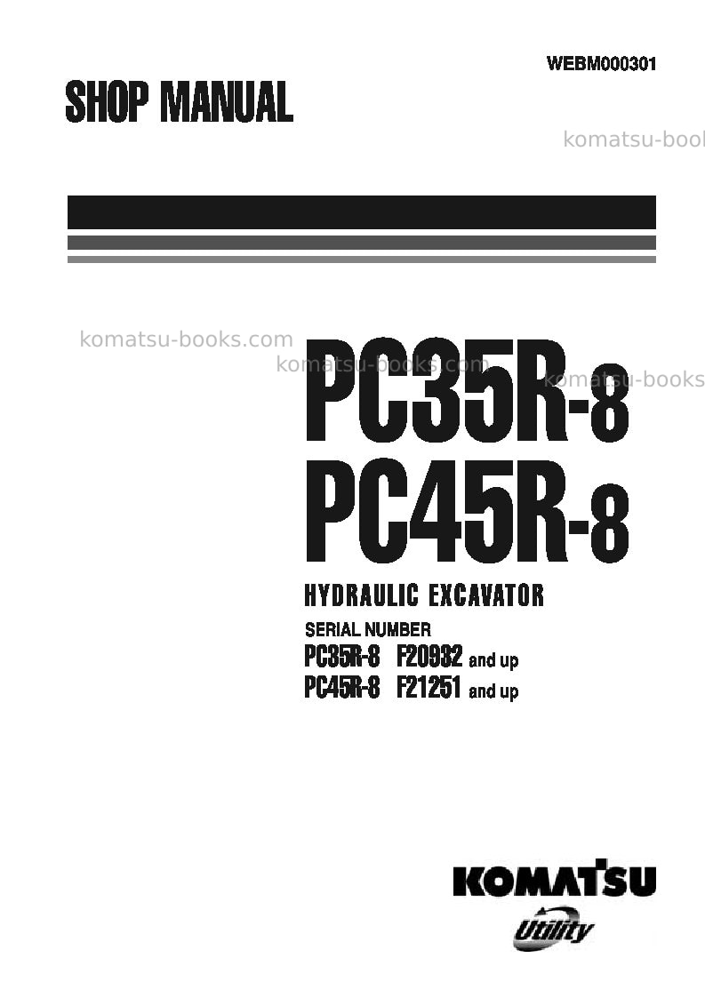 Komatsu pc45r-8ita Repair & maintenance cover Komatsu pc45r-8ita Repair & maintenance cover