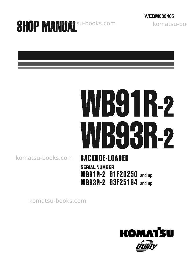 Komatsu wb93r-2ita Repair & maintenance cover