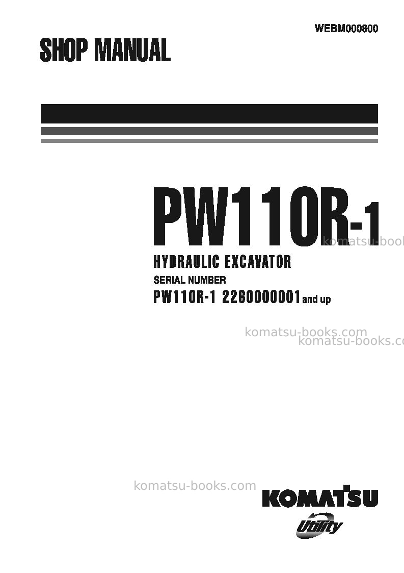 Komatsu pw110r-1ita Repair & maintenance cover Komatsu pw110r-1ita Repair & maintenance cover