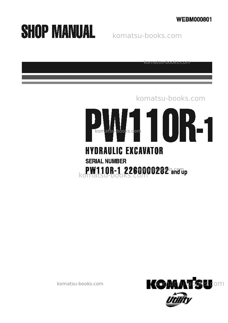 Komatsu pw110r-1ita Repair & maintenance cover