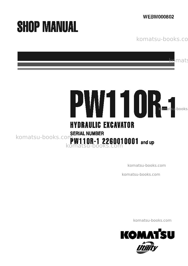 Komatsu pw110r-1ita Repair & maintenance cover