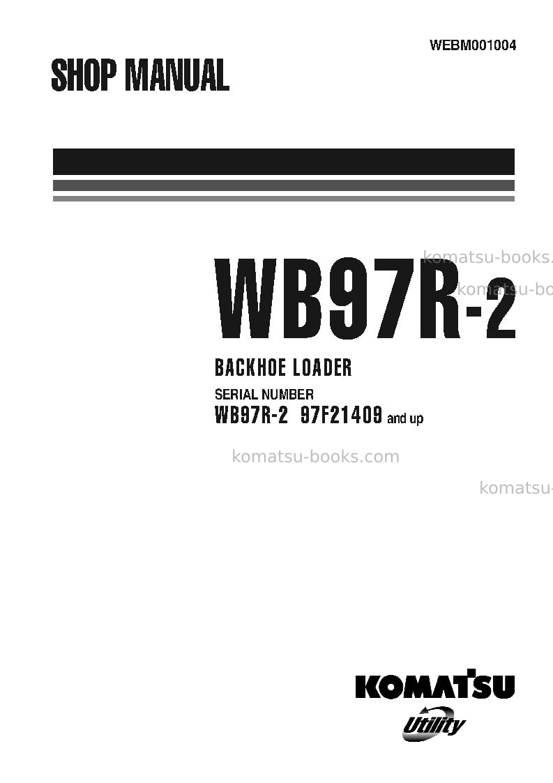 Komatsu wb97r-2ita Repair & maintenance cover