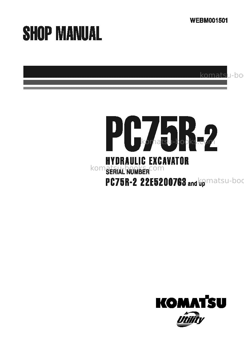 Komatsu pc75r-2ita Repair & maintenance cover Komatsu pc75r-2ita Repair & maintenance cover