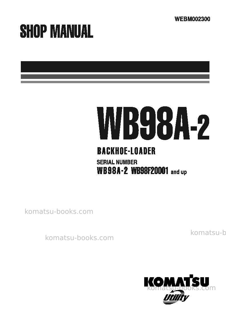Komatsu wb98a-2ita Repair & maintenance cover
