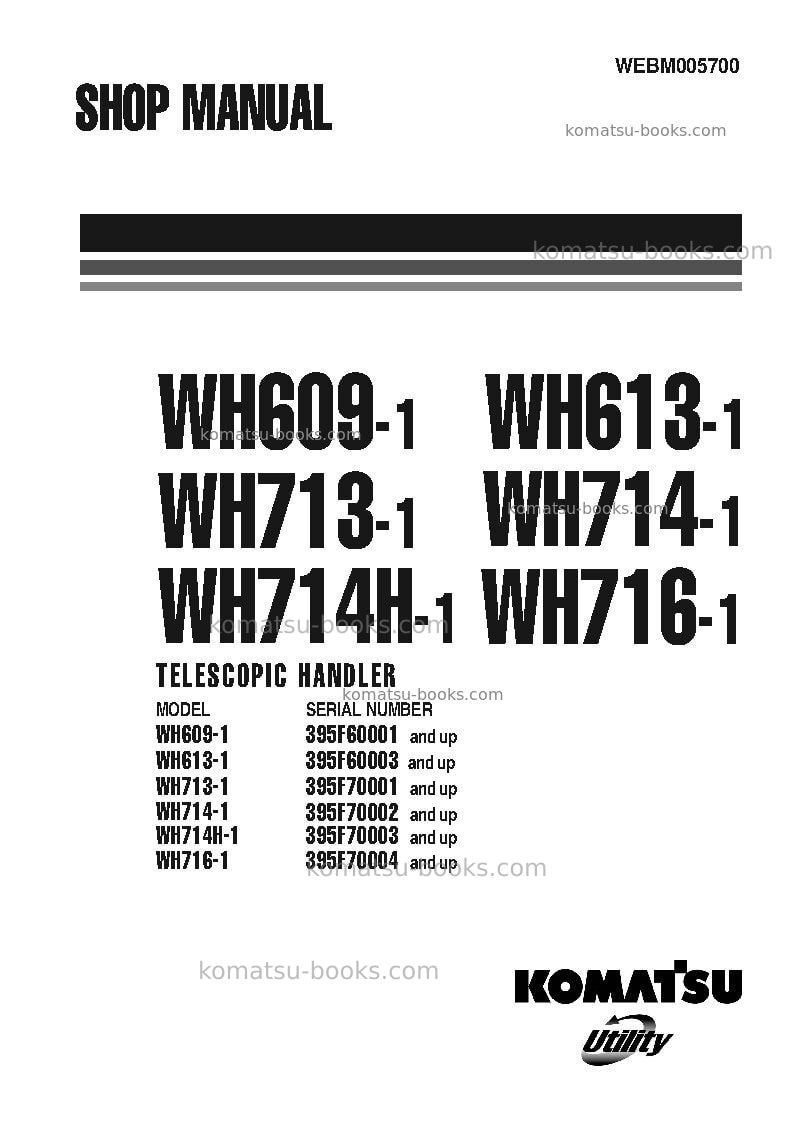 Komatsu wh714-1ita Repair & maintenance cover Komatsu wh714-1ita Repair & maintenance cover