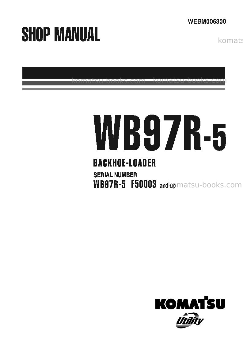 Komatsu wb97r-5ita Repair & maintenance cover