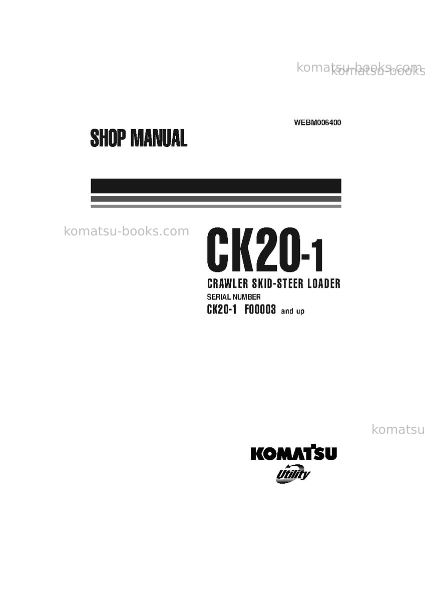 Komatsu ck20-1ita Repair & maintenance cover