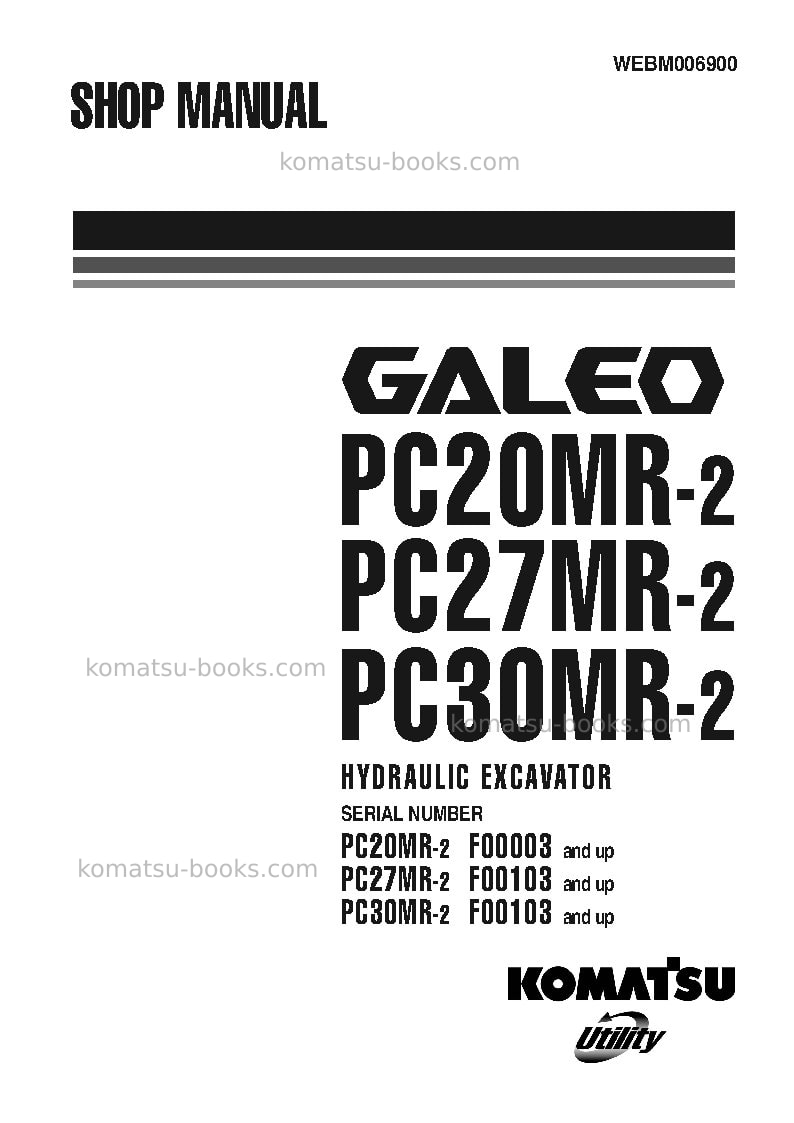 Komatsu pc20mr-2ita Repair & maintenance cover Komatsu pc20mr-2ita Repair & maintenance cover