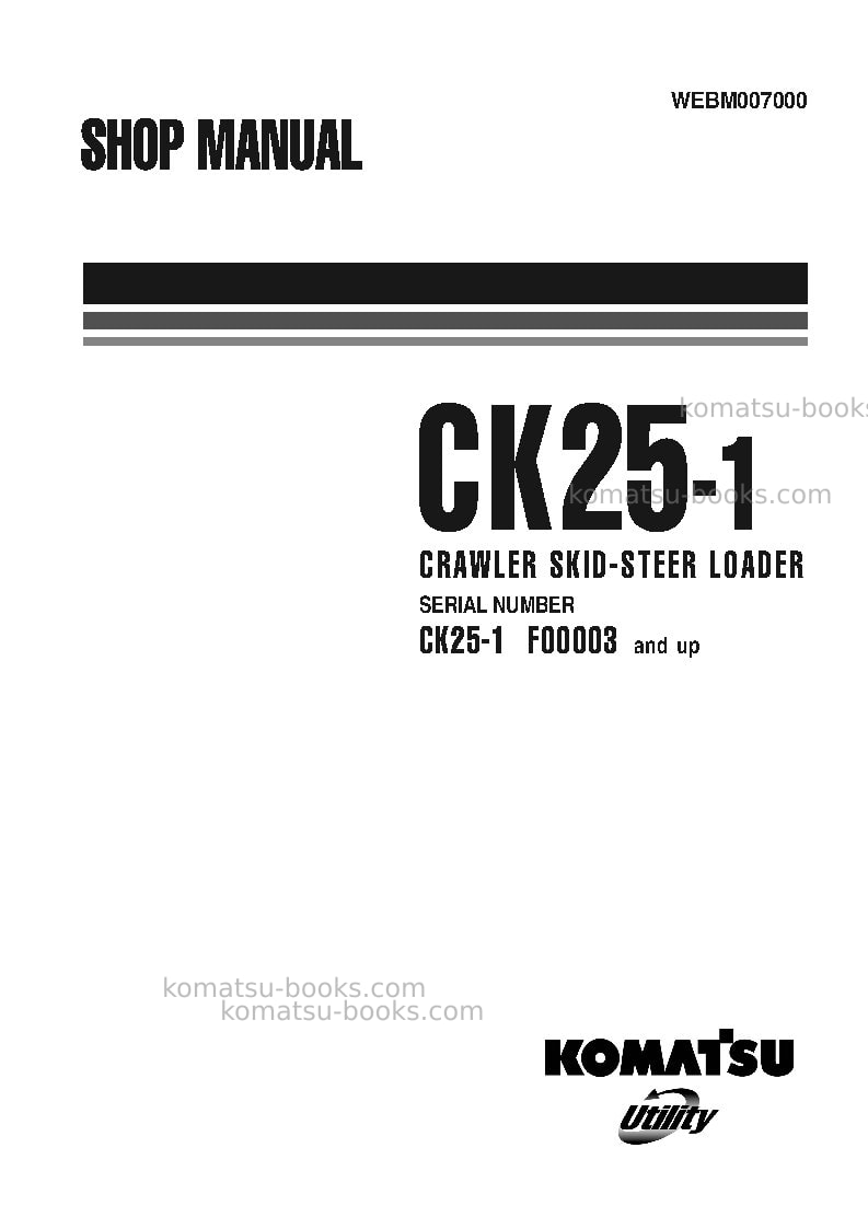 Komatsu ck25-1ita Repair & maintenance cover