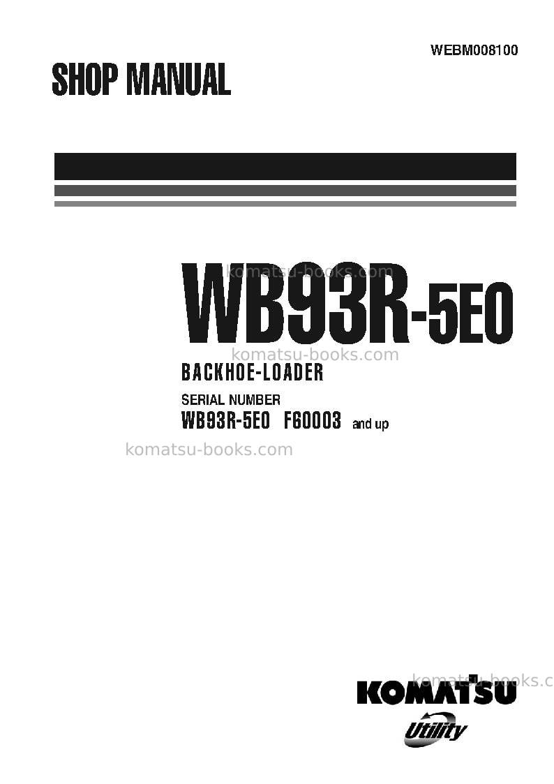 Komatsu wb93r-5ita-tier 3 Repair & maintenance cover