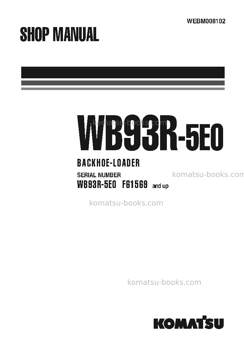 Komatsu wb93r-5ita-tier 3 Repair & maintenance cover
